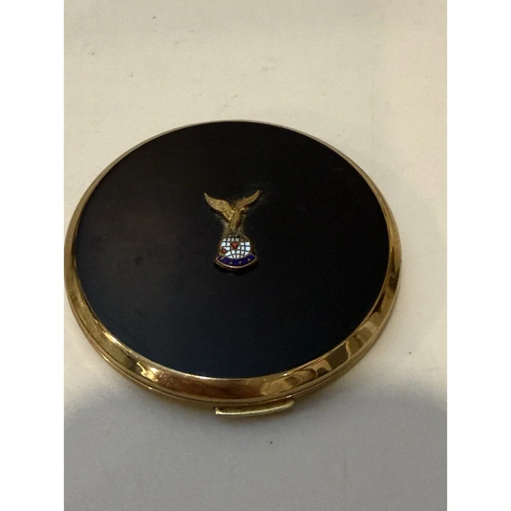 VTG Stratton RAFA Powder Compact Black Enamel Royal Air Force Sweetheart England
